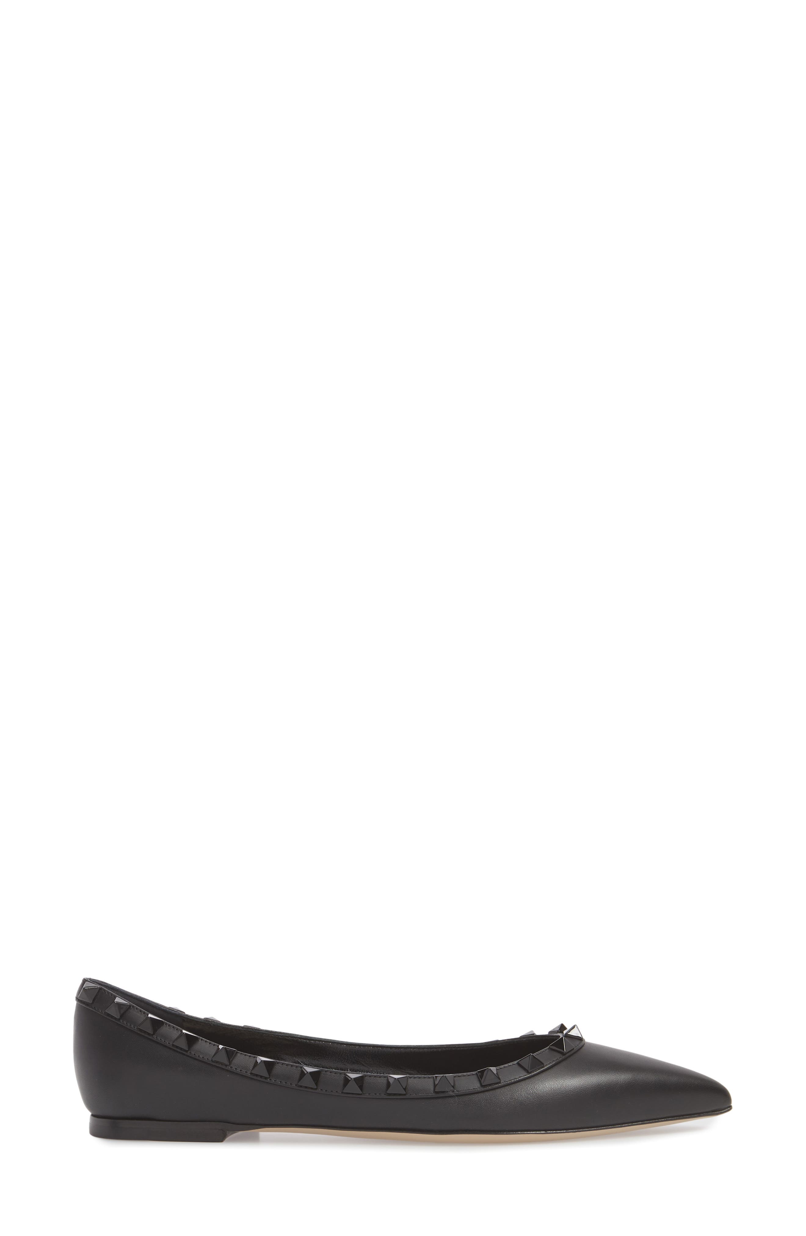 Valentino Garavani Rockstud Ballerina Flat, Alternate, color, 
