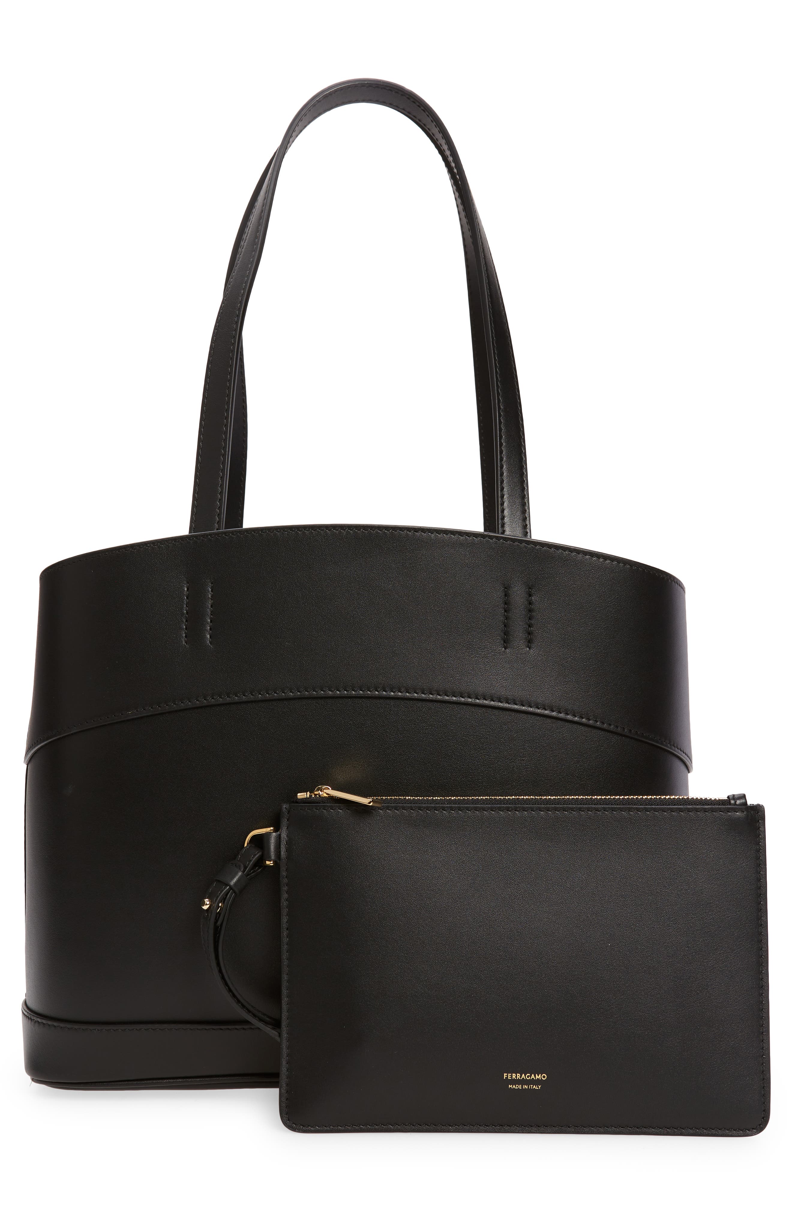 FERRAGAMO Charming Small Leather Tote, Alternate, color, 