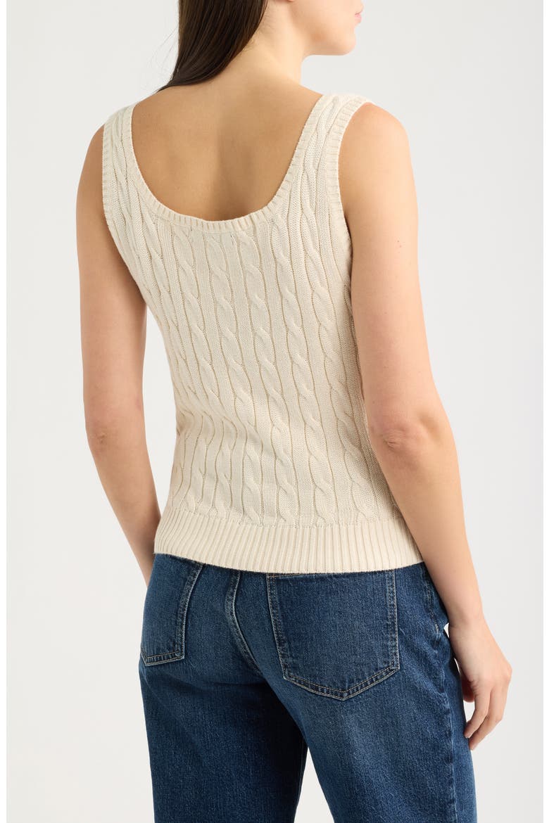 Cable Knit Sweater Tank, Alternate, color, WINTER CREAM