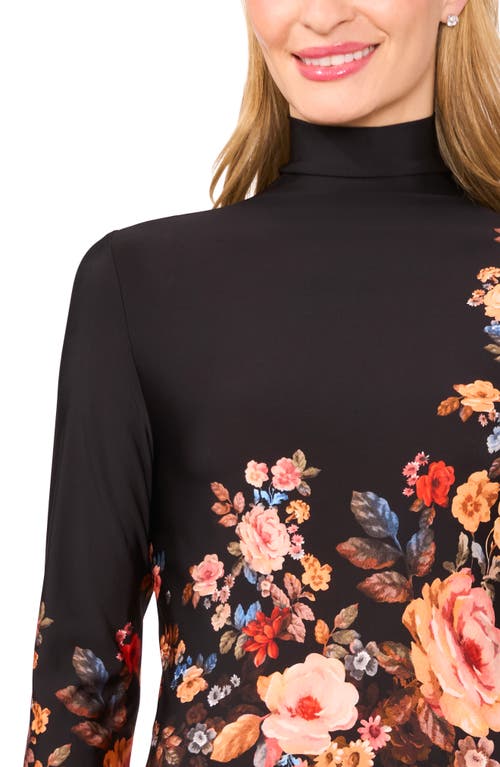 Ted Baker Placed Floral Turtleneck In Black