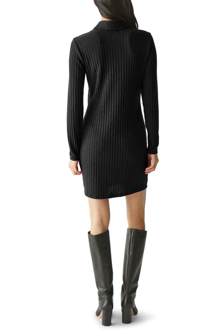 Kayla Long Sleeve Minidress, Alternate, color, BLACK