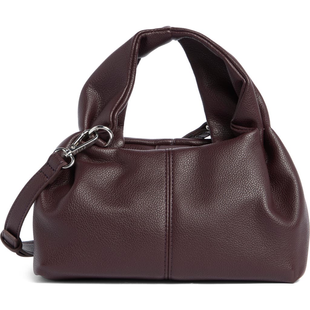 Bcbg Mini Pleated Top Handle Bag In Burgundy