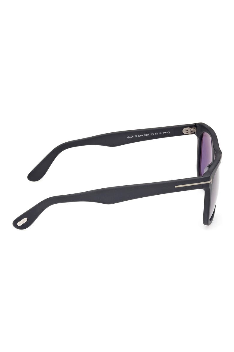 Kevyn 52mm Square Sunglasses, Alternate, color, BLACK ECO / T LOGO / BLUE