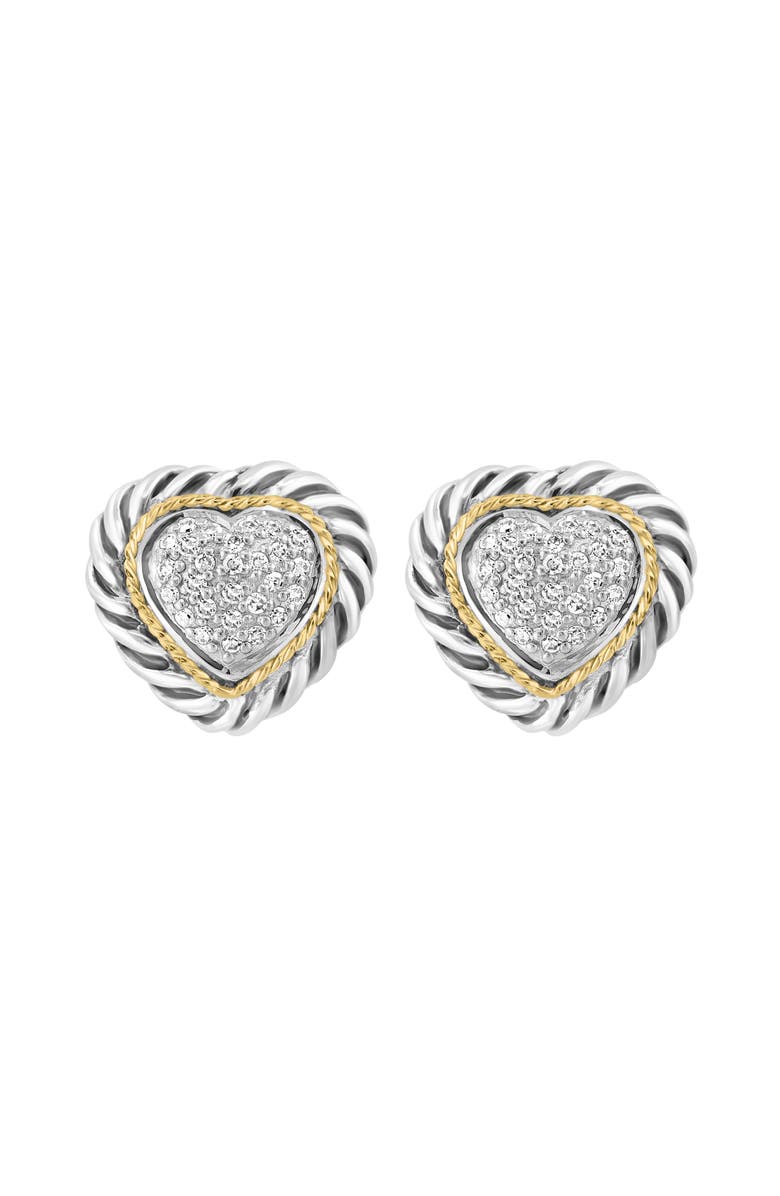 EFFY Diamond Pavé Heart Stud Earrings, Main, color, 