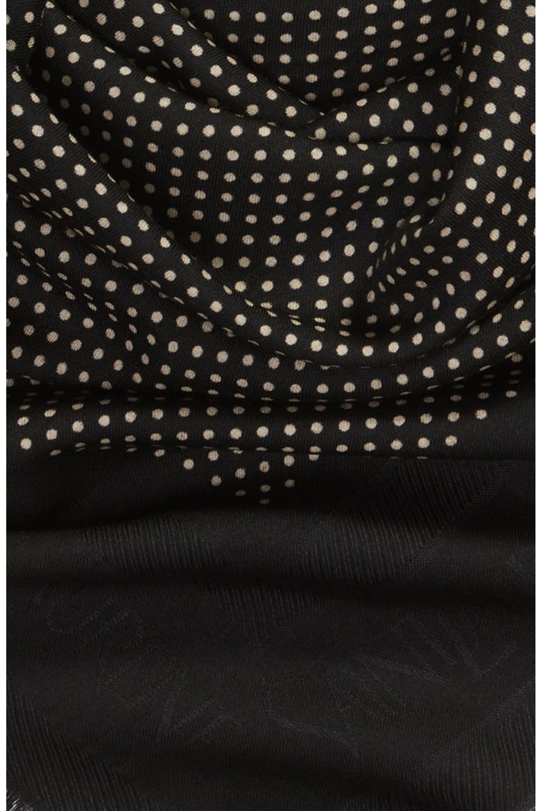 Dots Logo Border Wool & Silk Square Scarf, Alternate, color, BLACK/ IVORY