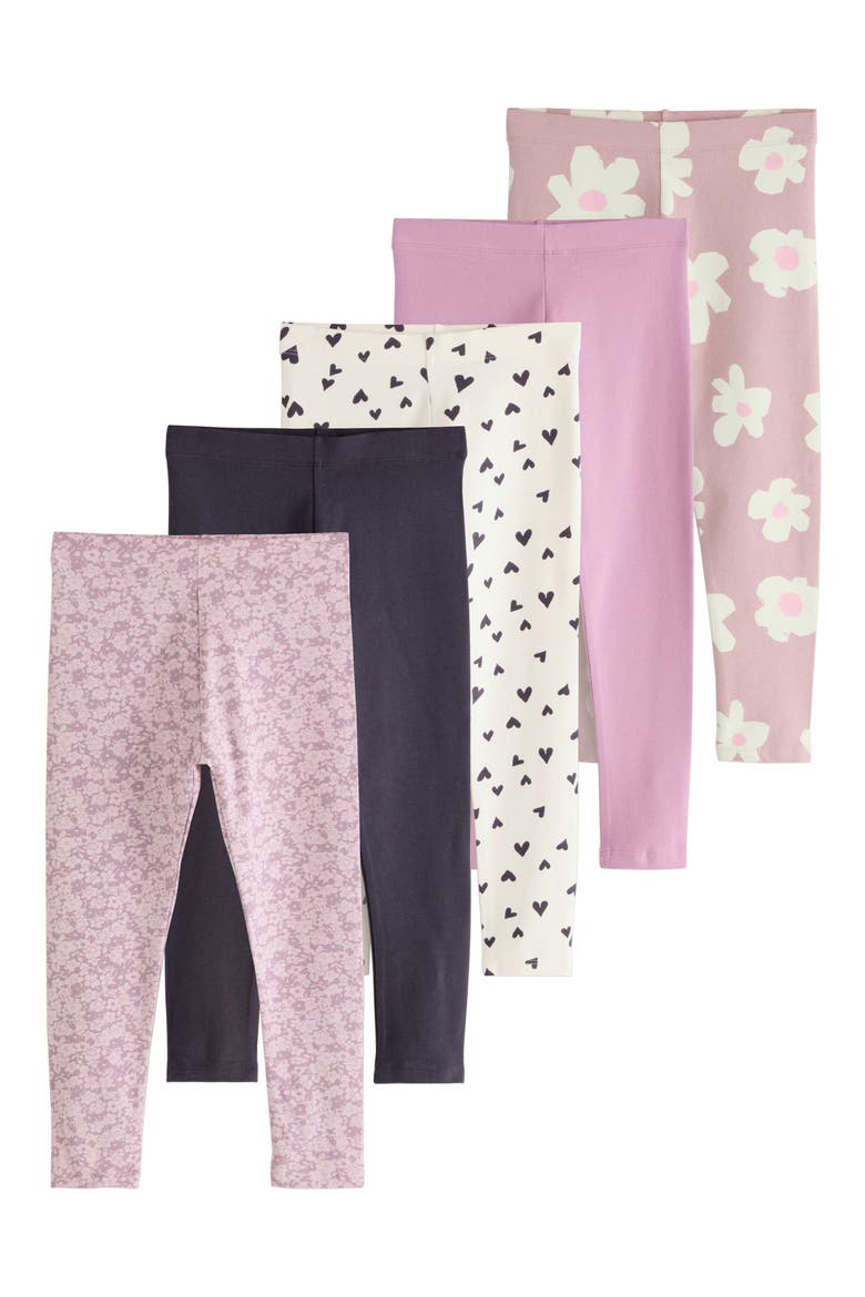 Kids' 5-Pack Leggings, Main, color, RED