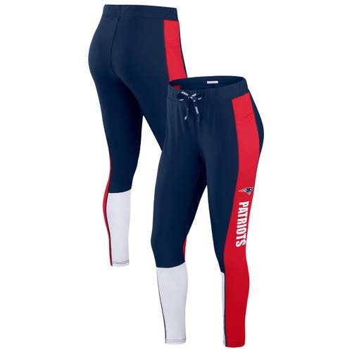 Wear By Erin Andrews Navy/red New England Patriots Color-block Leggings In Blue