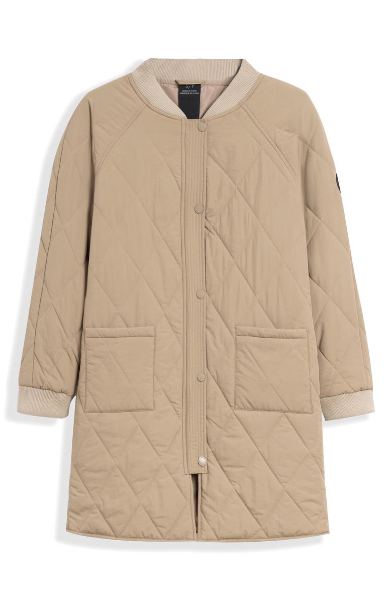 Noize Francine Long Quilted Jacket, Alternate, color, Sand