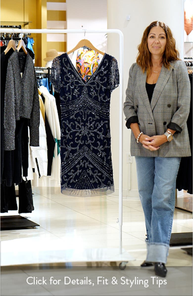 Beaded Double V-Neck Dress, sales video thumbnail