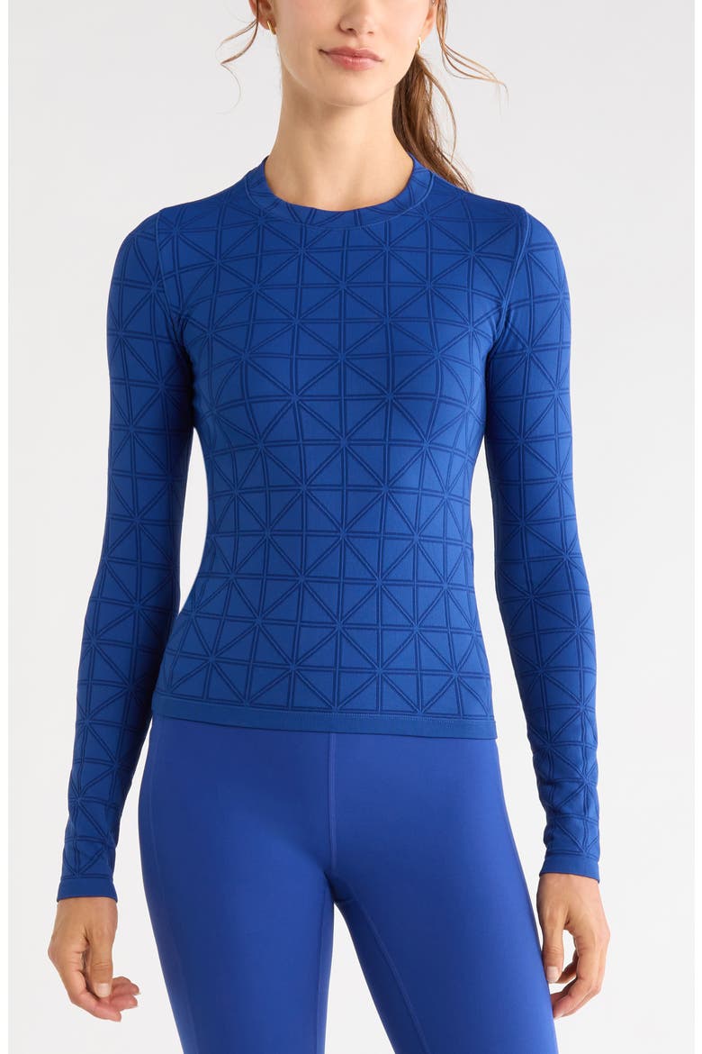 Seamless Diamond Long Sleeve Top, Main, color, BLUE SODALITE