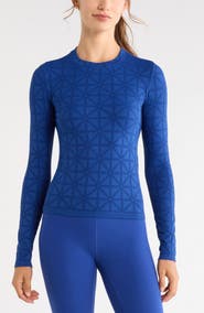 Zella Seamless Diamond Long Sleeve Top