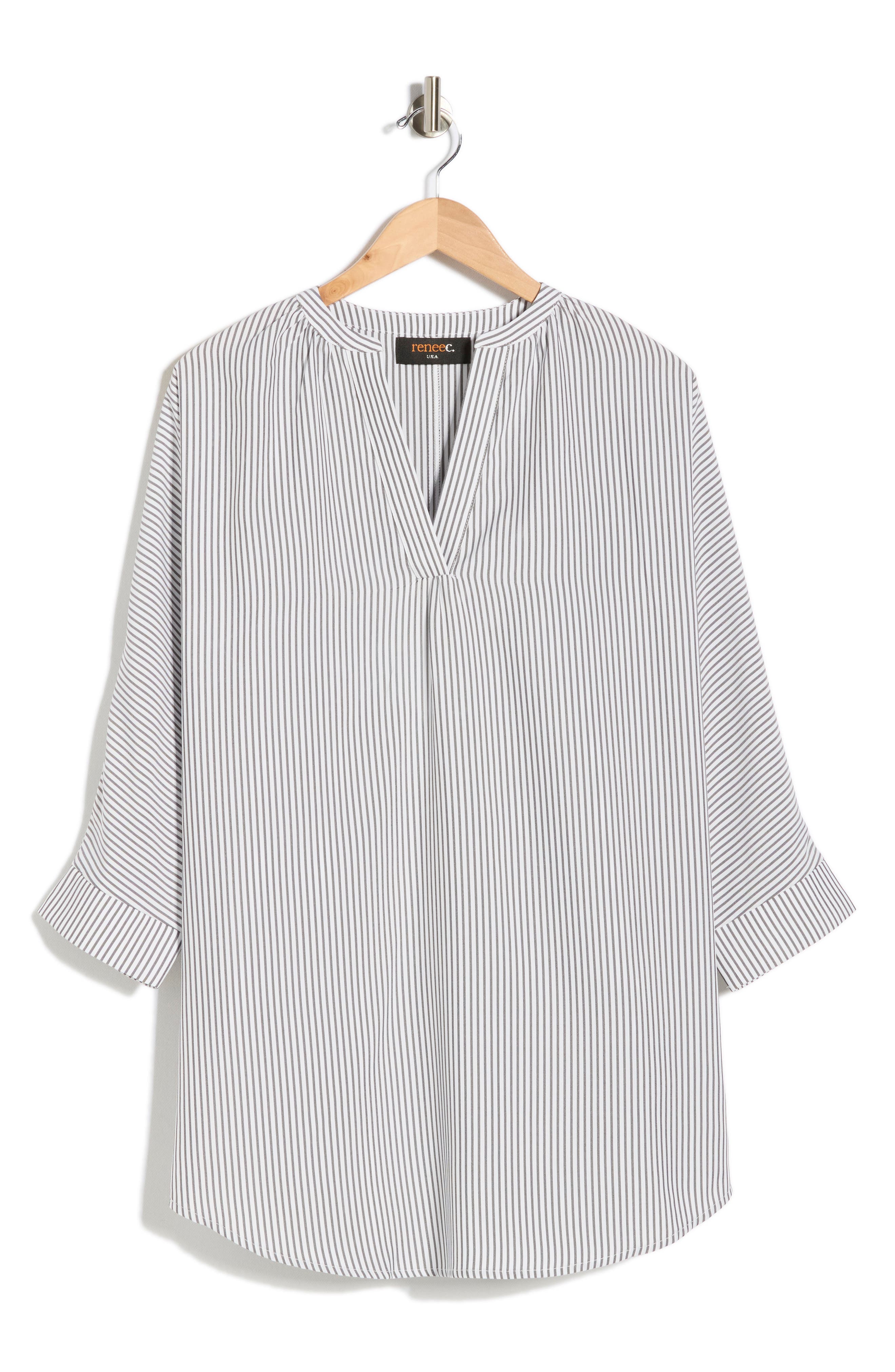 Renee C Pinstripe Tunic Top