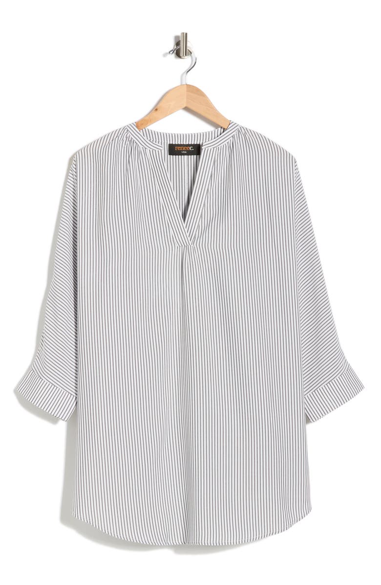 Renee C Pinstripe Tunic Top, Main, color, Black/ White