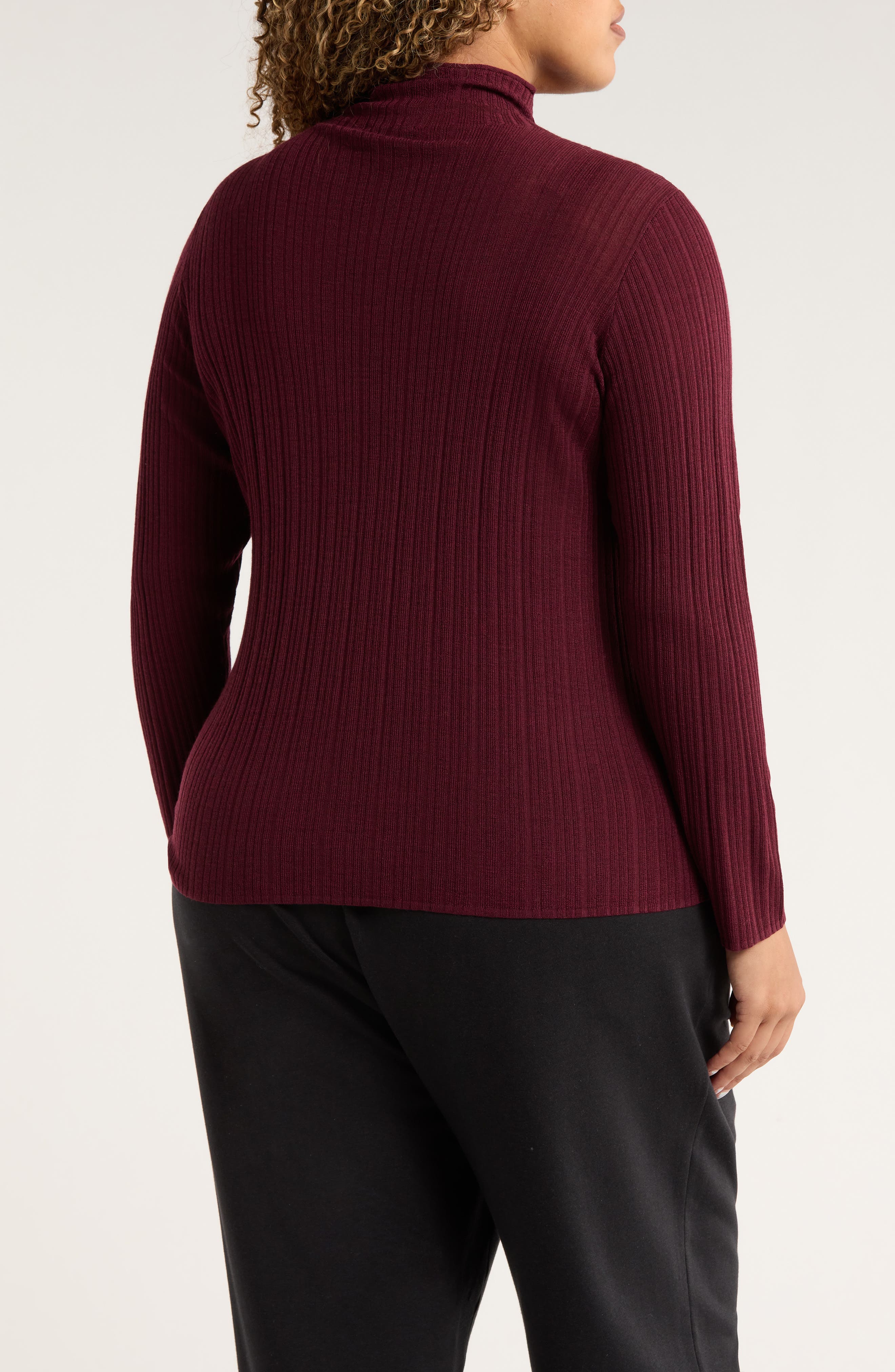 Rib Turtleneck Wool Sweater - image 2