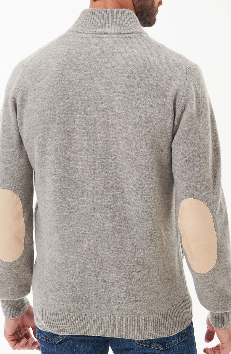 Barbour Wool Button & Zip Front Cardigan, Alternate, color, New Stone