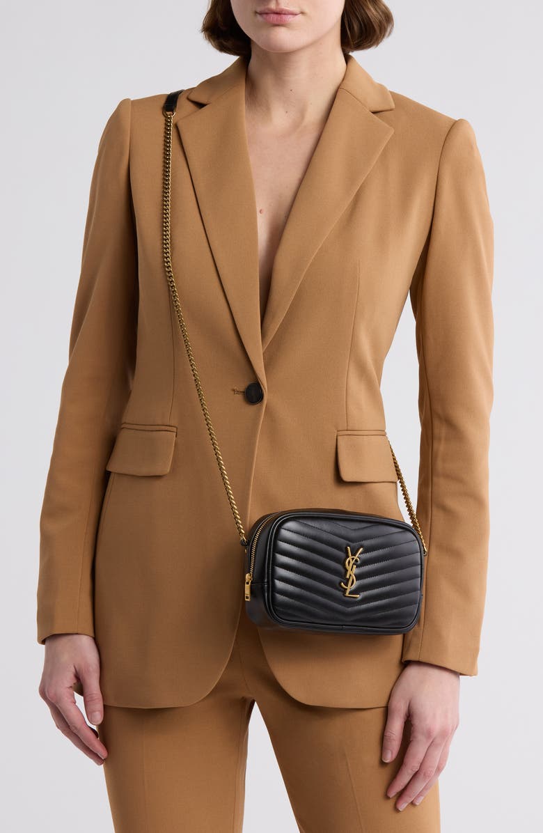 Saint Laurent Mini Lou Matelassé Leather Camera Bag, Alternate, color,