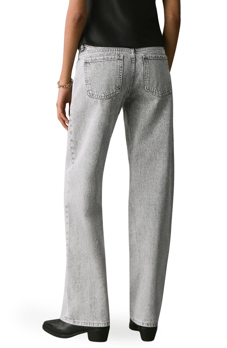 MANGO TEEN Studded Seamed Straight Leg Jeans, Alternate, color, Denim Grey