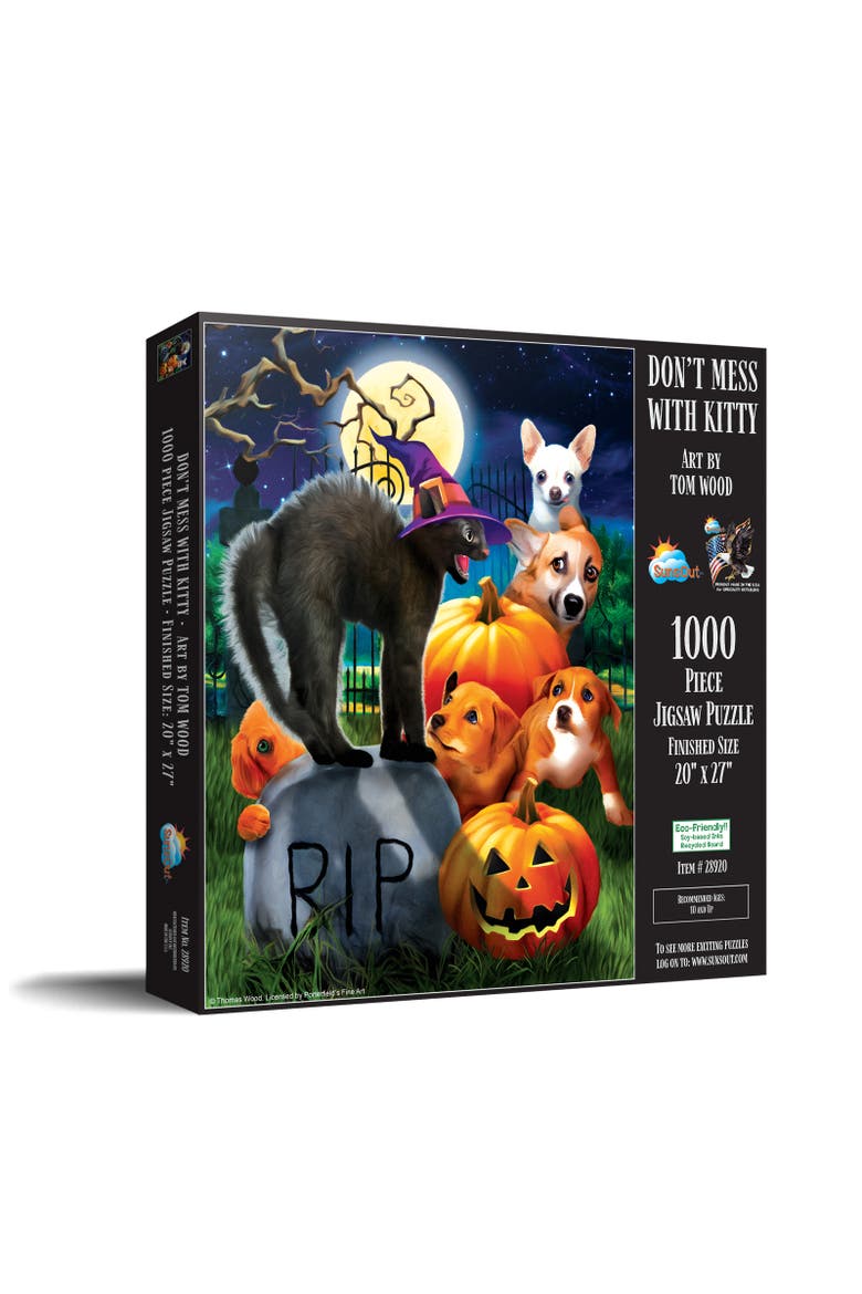 Don't mess with Kitty 1000 piece Jigsaw Puzzle for Adults, Main, color, Multicolor