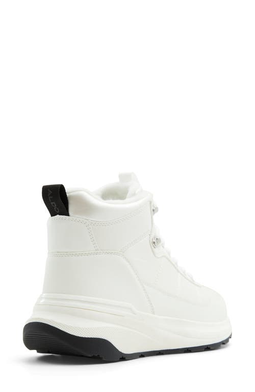 Shop Aldo Priemeth Waterproof Faux Fur Bootie In White/black