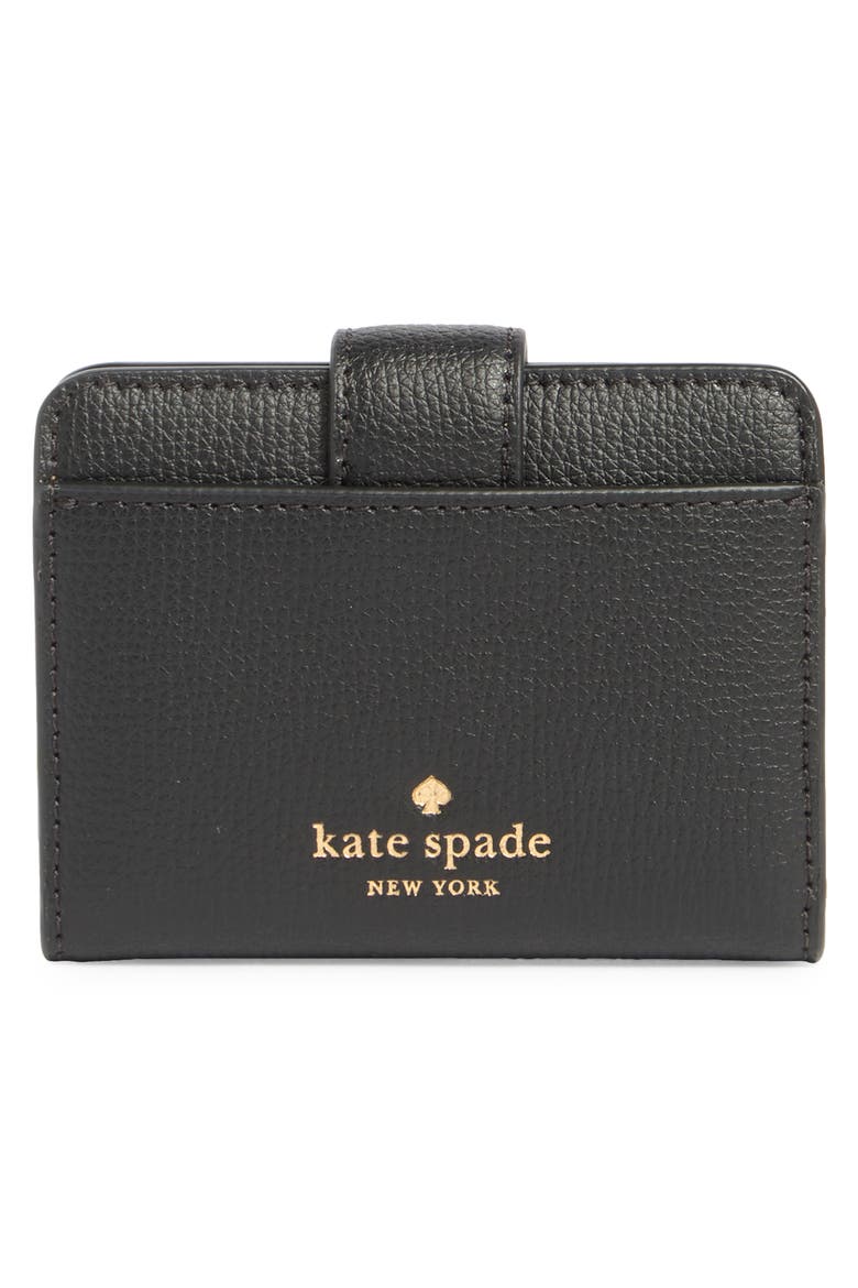 phoebe refined leather card case, Alternate, color, BLACK