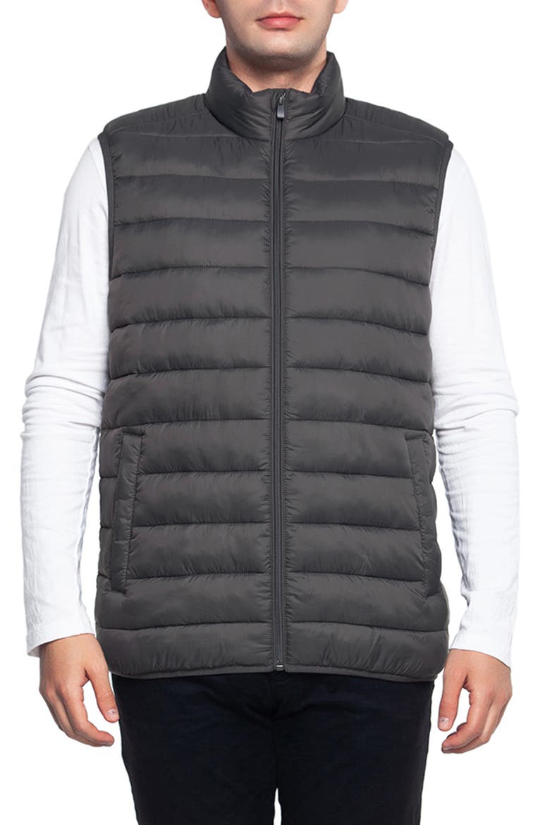 Lightweight Puffer Vest, Main, color, Grey