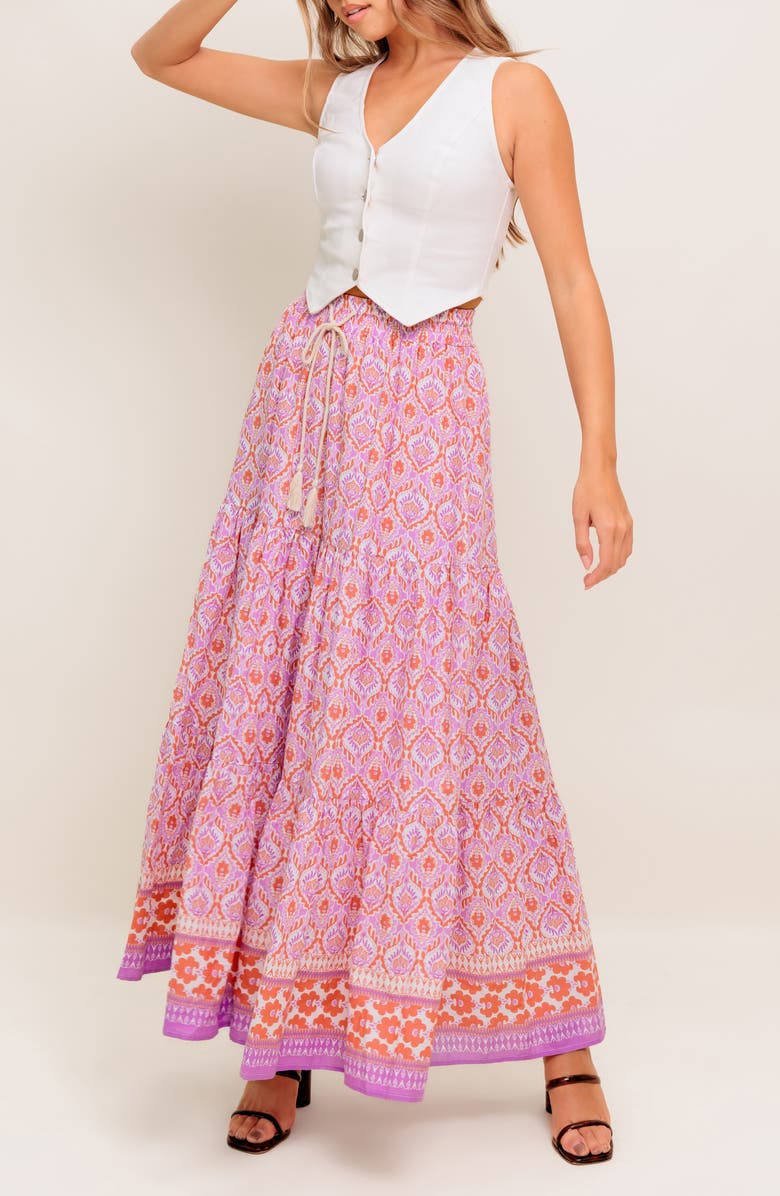 FLYING TOMATO Print Maxi Skirt, Alternate, color,