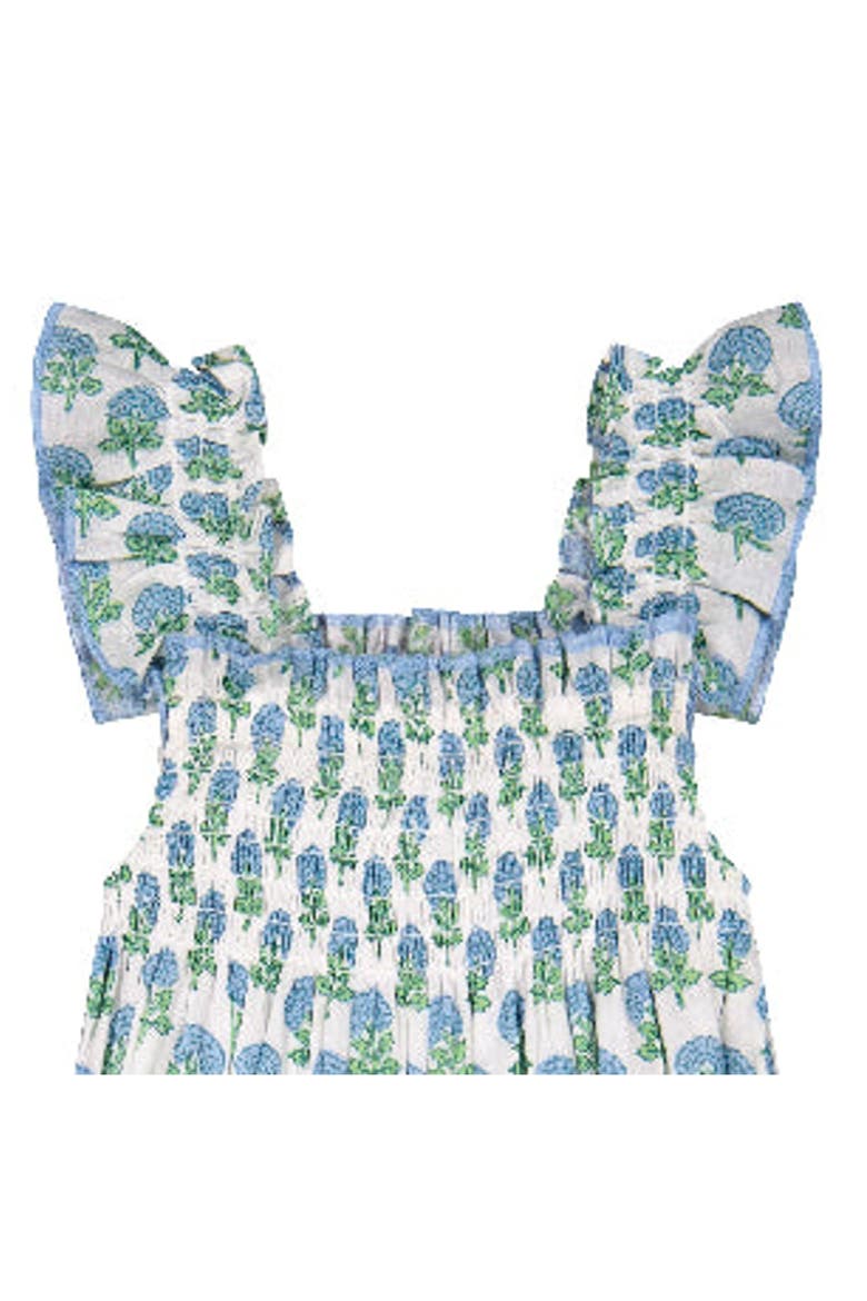 Leila Baby Romper, Alternate, color, Aqua Floral Block Print