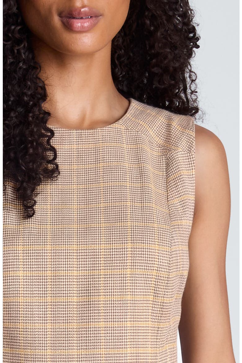Check Print Sleeveless Double Belted Minidress, Alternate, color, MAPLE MULTI