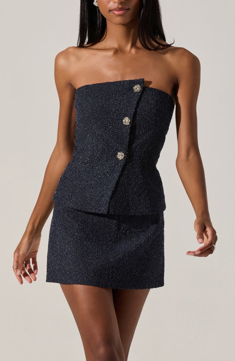 ASTR the Label Milani Tweed Miniskirt, Alternate, color, Denim Blue