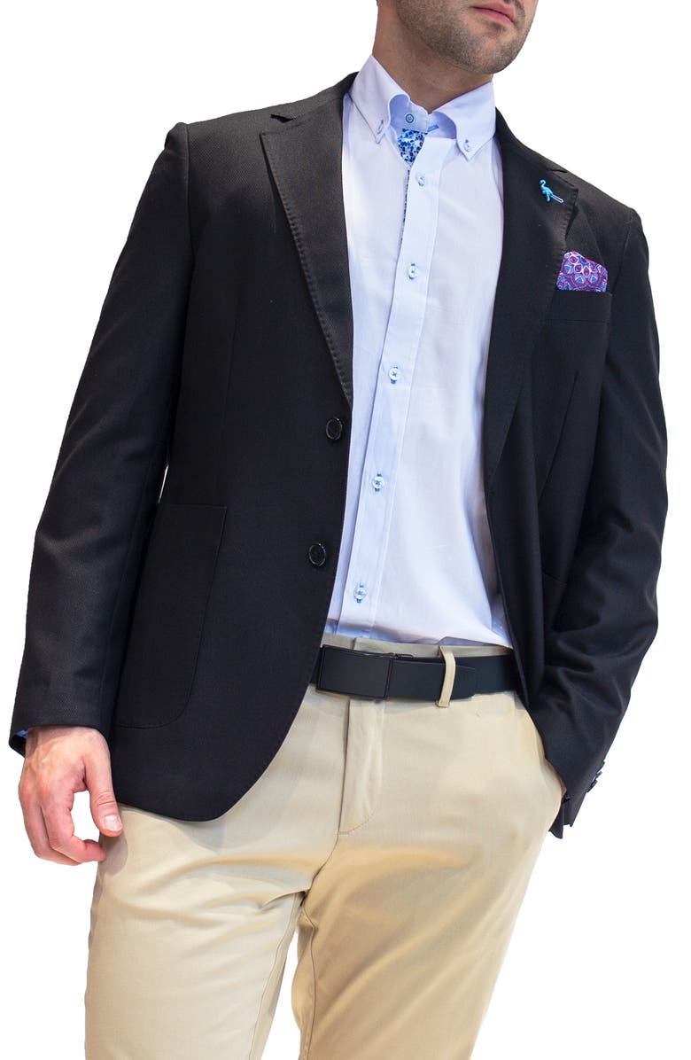 TailorByrd Textured Solid Sport Coat, Alternate, color, Black