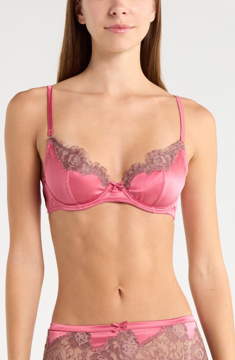 Juliet Lace Trim Underwire Silk Blend Demi Bra
