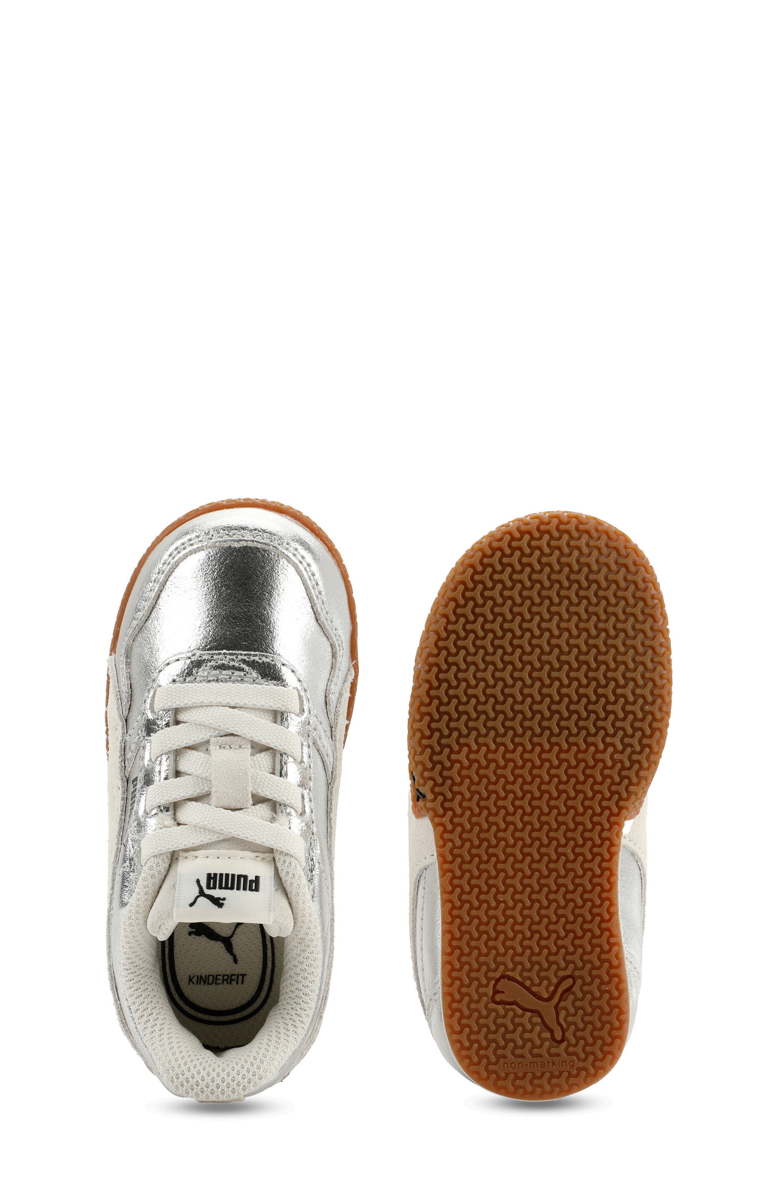 PUMA Kids' Bella Donna Metallic Sneaker, Alternate, color, Puma Silver/ Vapor Gray/ Black