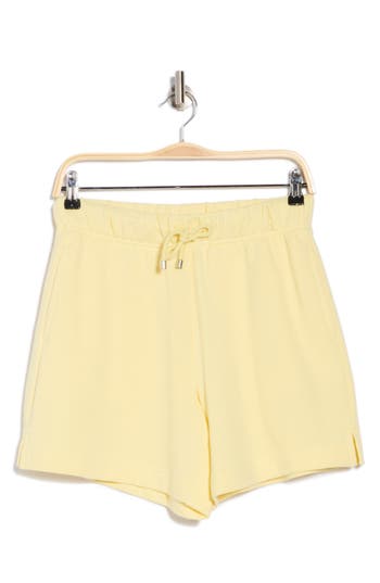 90 Degree By Reflex Loop Terry 6-inch Boyfriend Shorts In Yellow