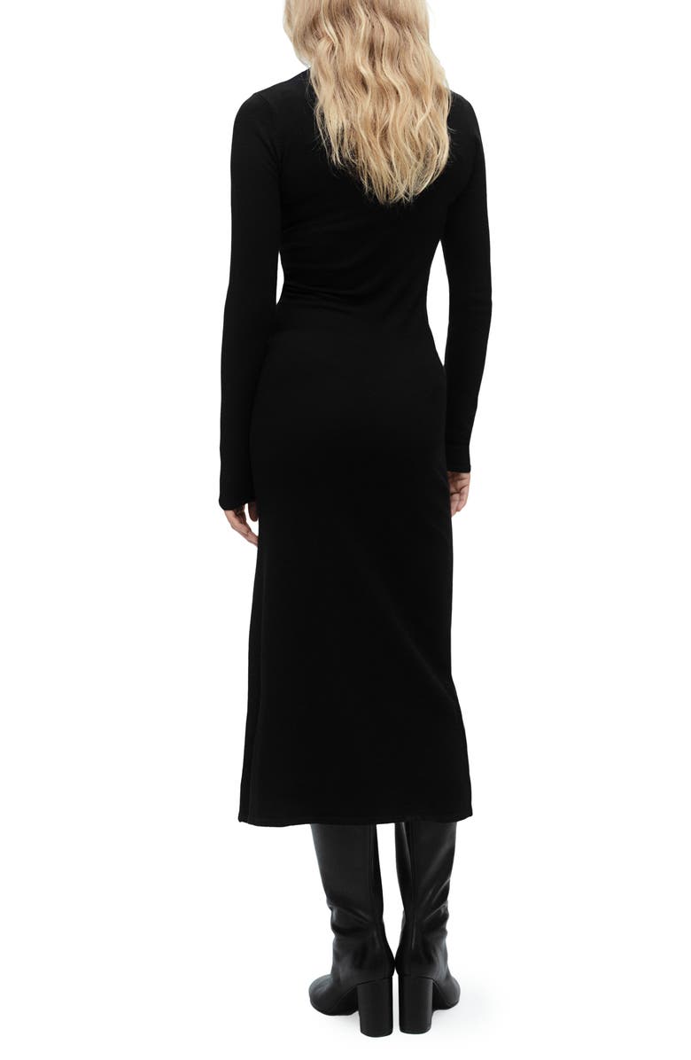MANGO Mock Neck Long Sleeve Sweater Midi Dress, Alternate, color,