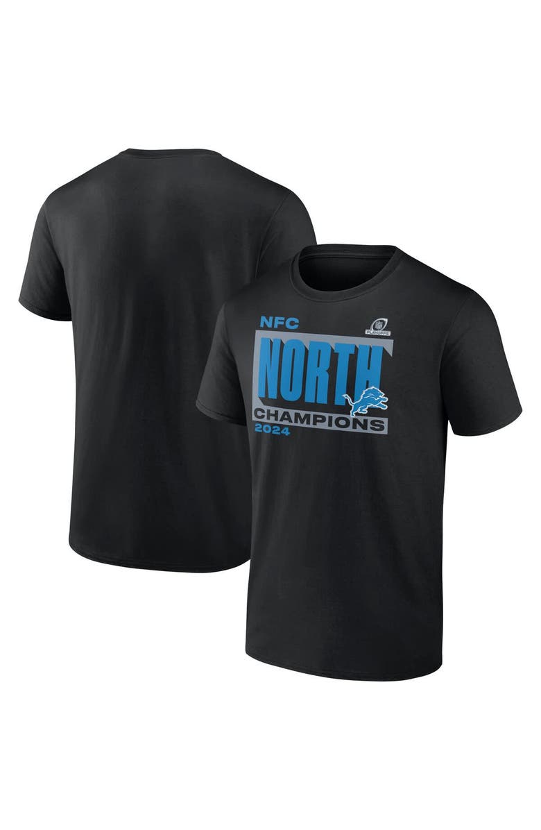 FANATICS Men's Fanatics Black Detroit Lions 2024 NFC North Division Champions Conquer T-Shirt, Main, color, 
