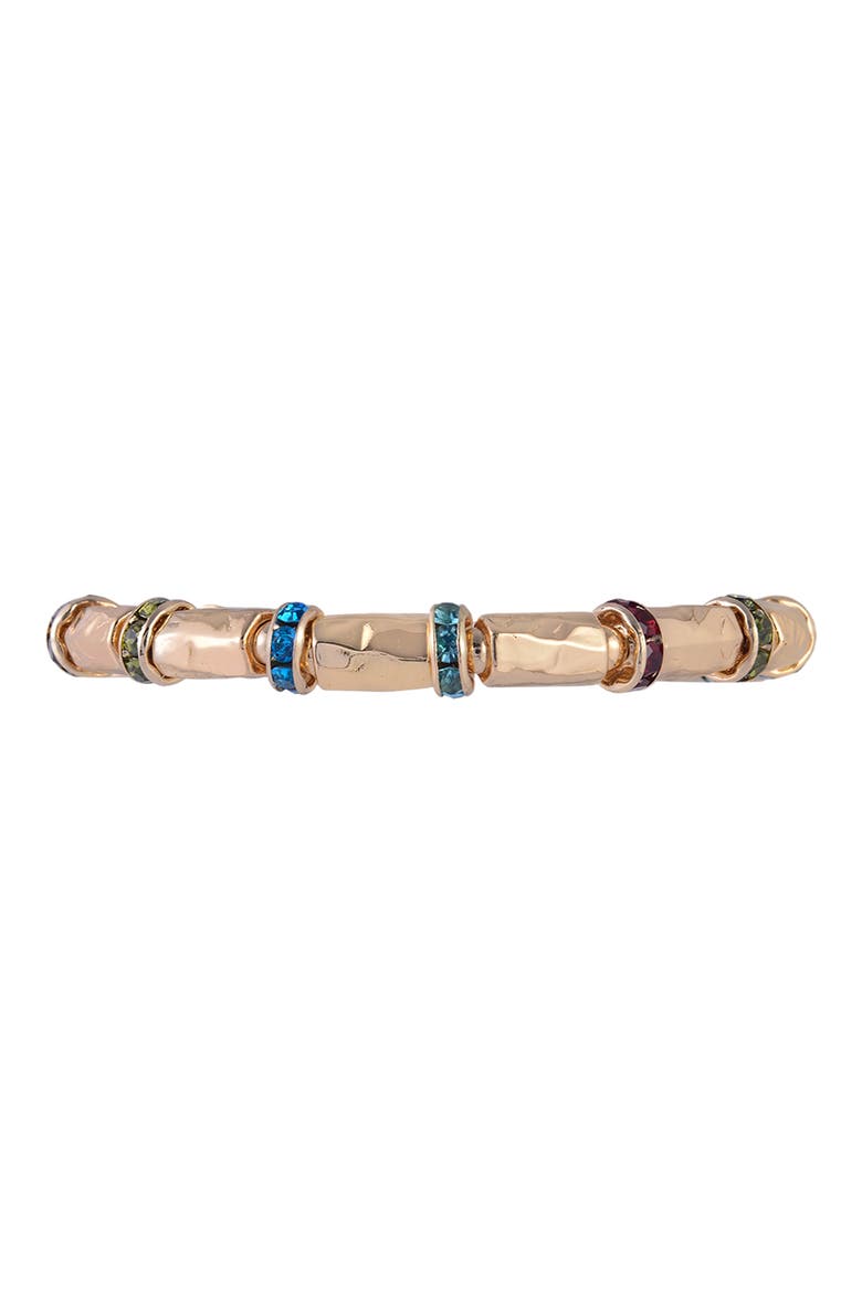 Set of 2 Beaded Bangle Bracelets, Alternate, color, GOLD MULTI