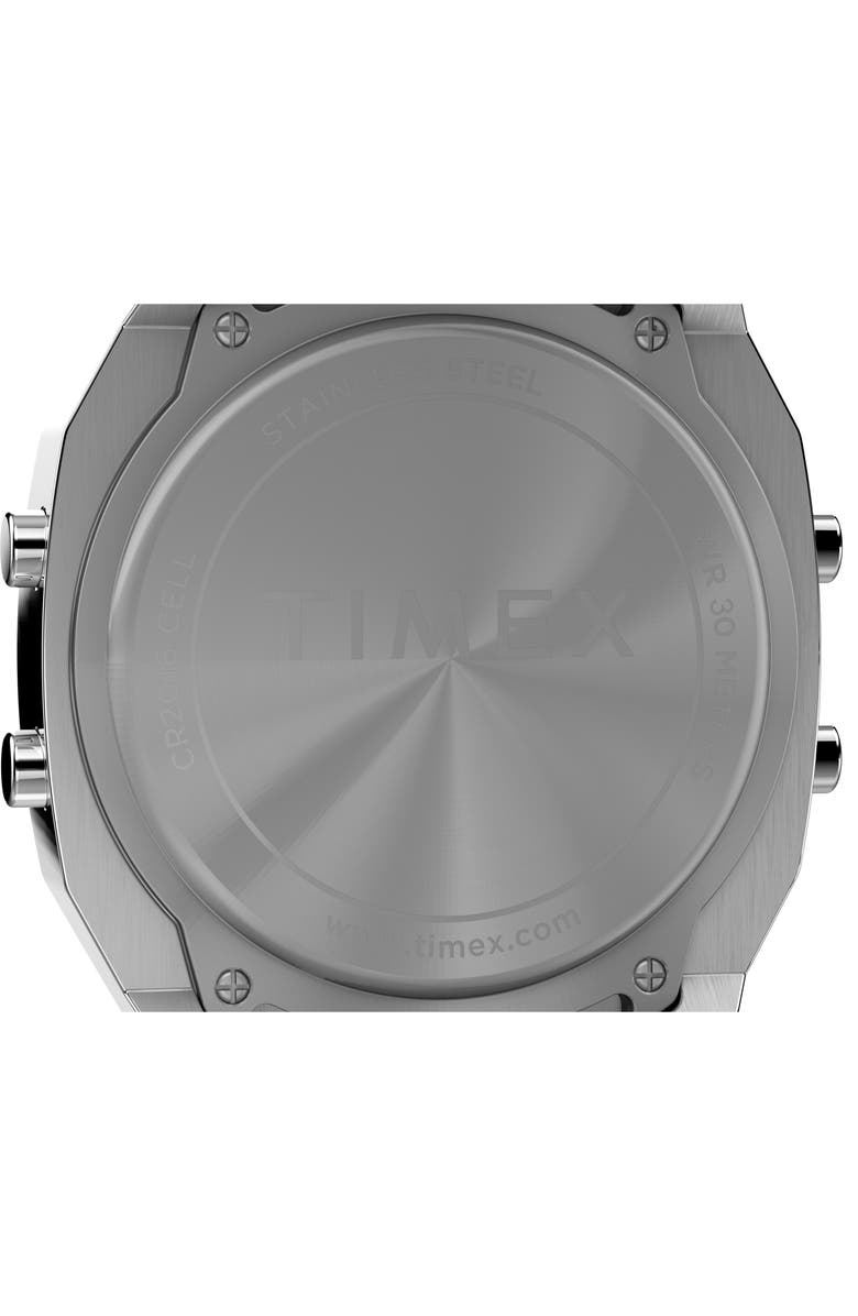 Timex<sup>®</sup> T80 Digital Chronograph Bracelet Watch, 36.5mm, Alternate, color, Silver