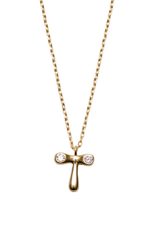 Cubic Zirconia Bubble Initial Necklace