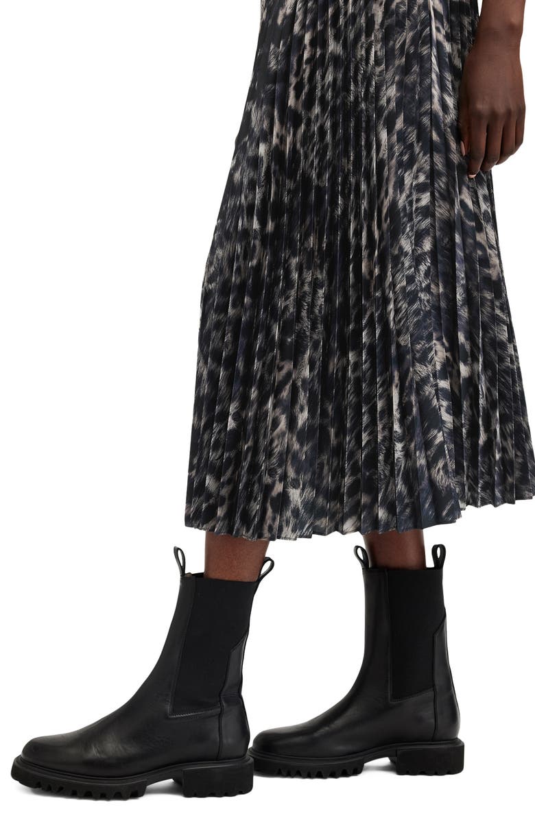 AllSaints Jinx Pleated Midi Dress & Sweater Set, Alternate, color,