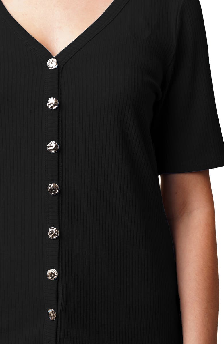 CYRUS V-Neck Elbow Length Sleeve Cardigan, Alternate, color, Black