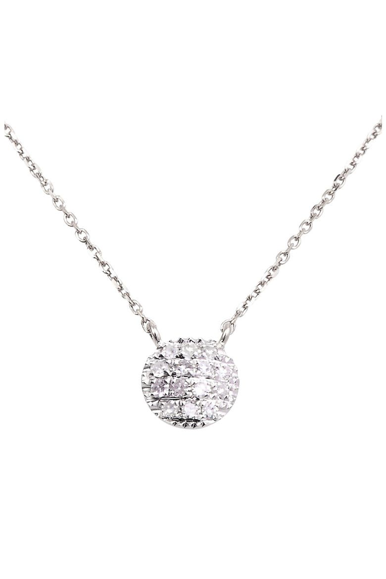 Lauren Joy Diamond Disc Pendant Necklace, Main, color, WHITE GOLD