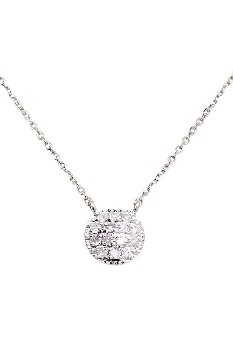Dana Rebecca Designs Lauren Joy Diamond Disc Pendant Necklace, Main, color, White Gold