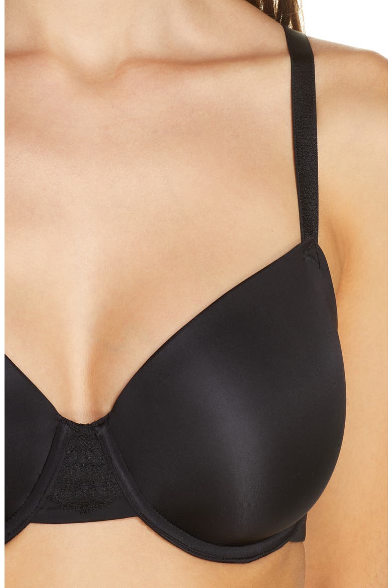 Lace Impression Underwire Contour Bra, Alternate, color, BLACK