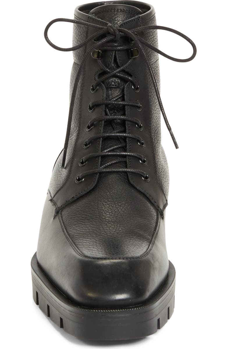 Christian Louboutin Caracolo Lion Leather Boot, Alternate, color, Black