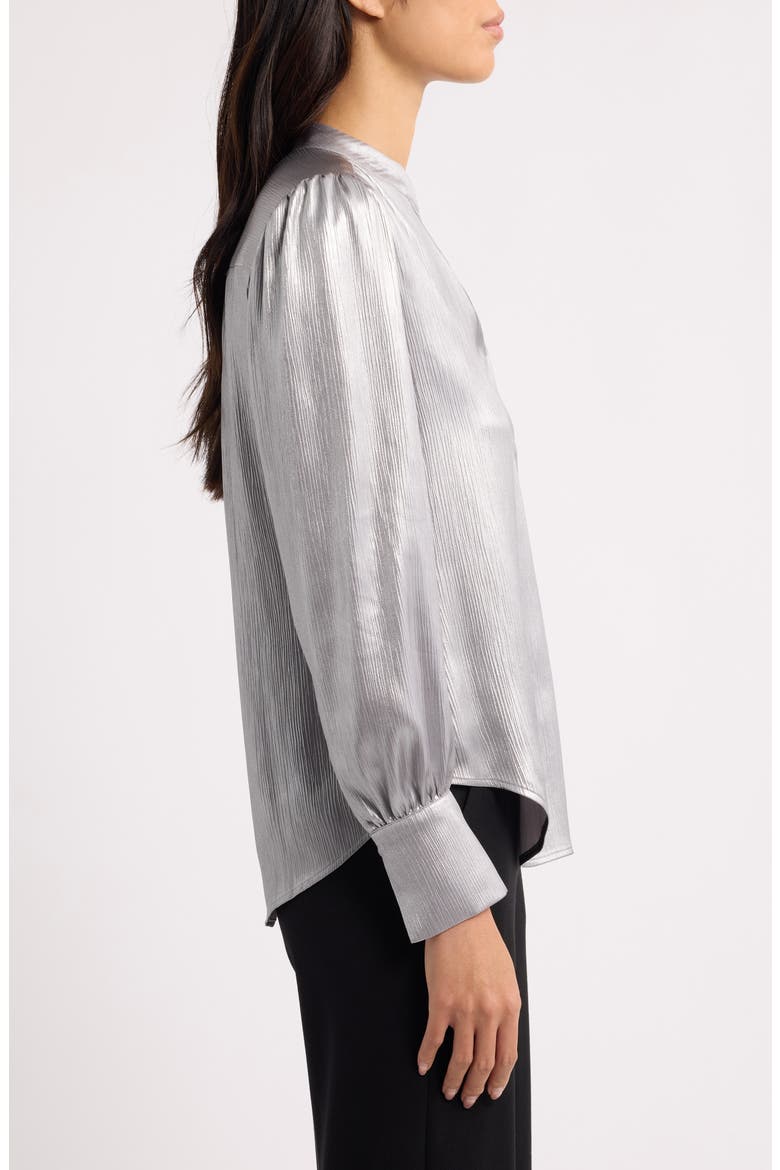 Metallic Gathered Top, Alternate, color, SILVER