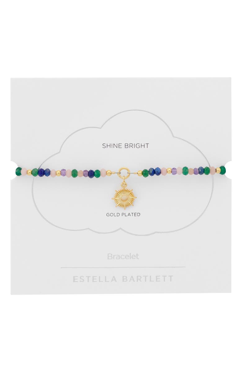 Estella Bartlett Amelia Shine Bright Mixed Stone Slide Bracelet, Alternate, color, Gold