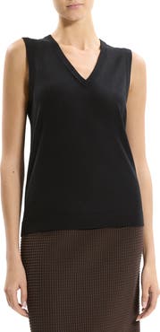 Theory V-Neck Slim Fit Wool Tank