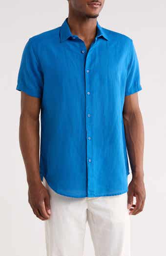 Davis Short Sleeve Linen Blend Button-Up Shirt