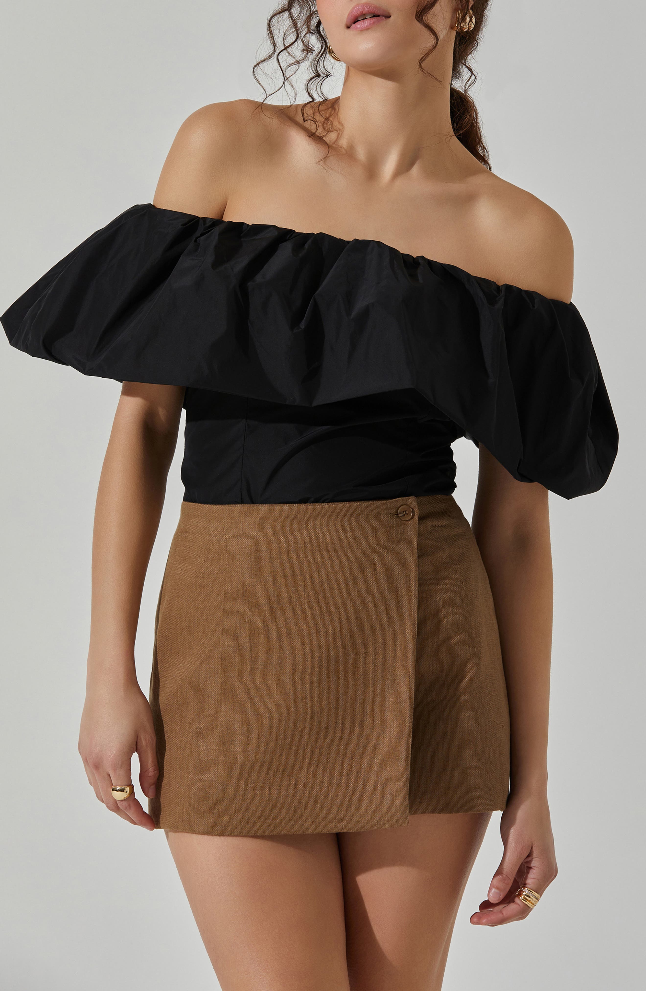 ASTR the Label Ruffle Off the Shoulder Top