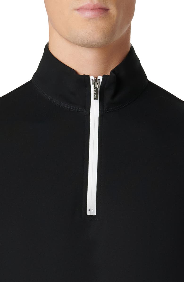Bugatchi Quarter Zip Pullover, Alternate, color, Black